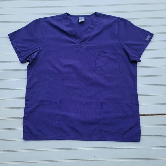 Lot Of 3 Womens Scrub Uniform Tops Solid Purple Cherokee WS GEAR Sz M - Picture 2 of 12